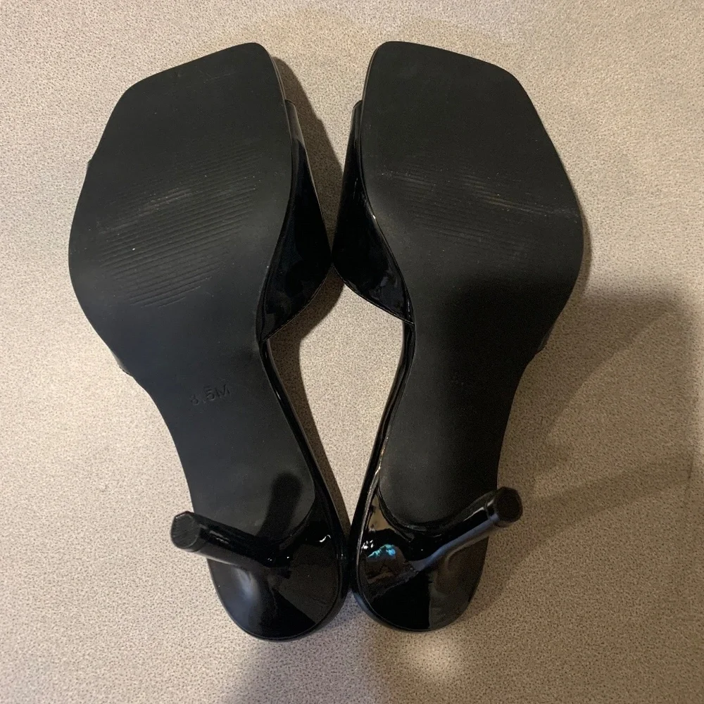 Steve Madden Black Patent Slide Sandals sz 8.5 M - Picture 6 of 6